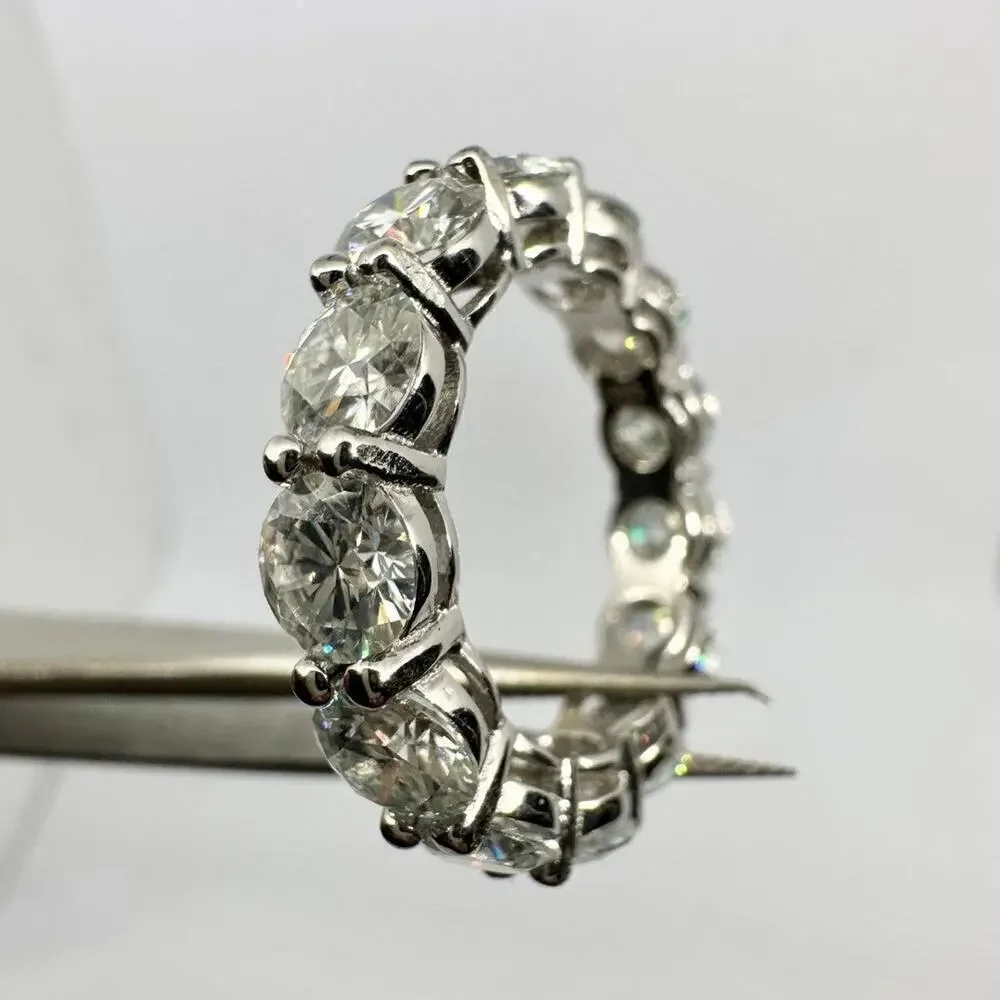 7 Ct Moissanite Diamond Eternity Ring Wedding Anniversary Band 5mm Iced Out - Picture 4 of 12